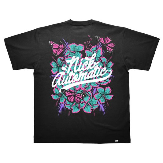 Flora Gumamela Tee  - Black