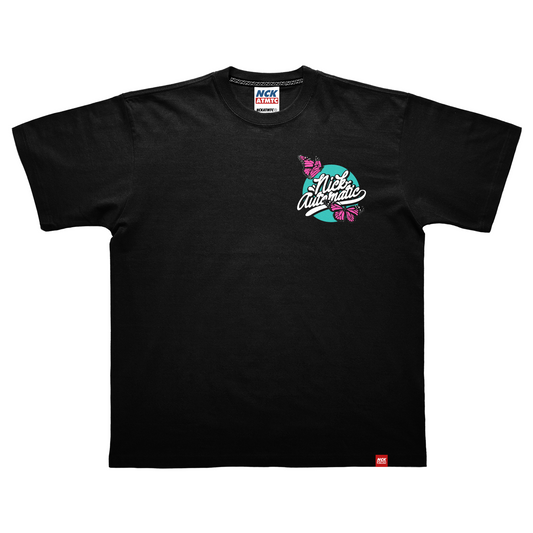 Flora Gumamela Tee  - Black